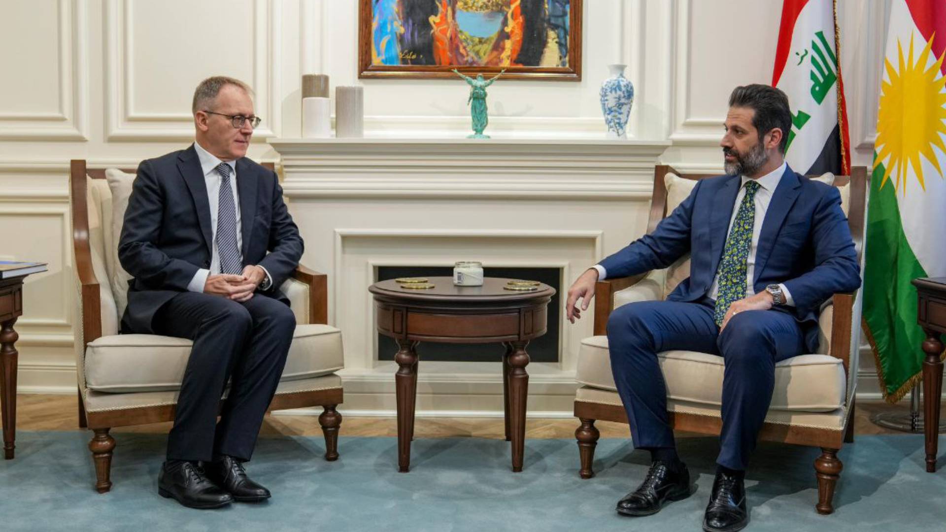 نائب رئيس حكومة اقليم كوردستان مع السفير الايطالي 